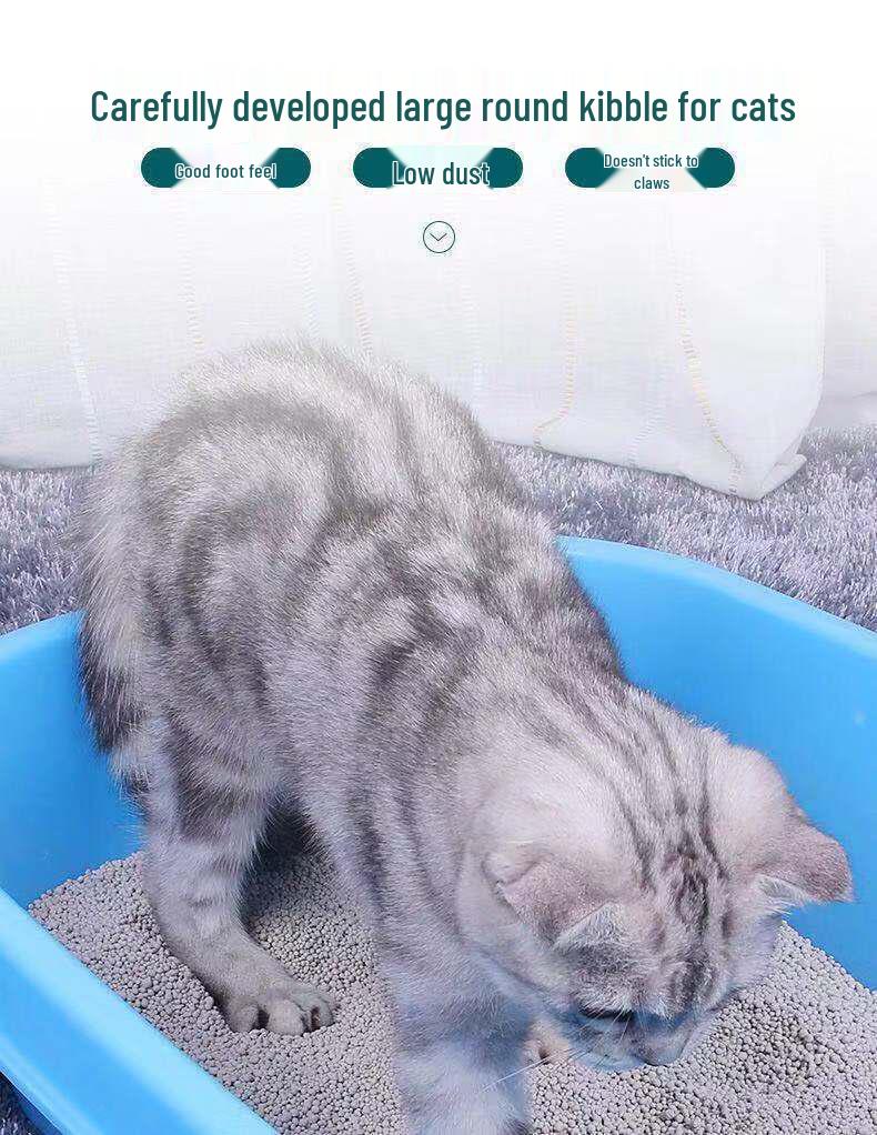 Bentonite Cat Litter 40 Jin - Deep Clean, Long-Lasting Fragrance, High Water Absorption, Pet Cat Supplies
