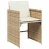 Vidaxl 9-Cz. Garden Furniture Set With Cushions, Beige, Poly Rattan