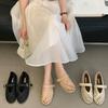 Spot~ Frühling und Sommer neue gewebte hohle Mary Jane Ballerinas modisch vielseitig flachsohlige Schuhe für Damen