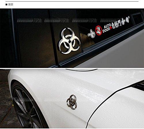 Biohazard Heavy 3D Stainless Steel Car Emblem Sticker (Gunmetallic)