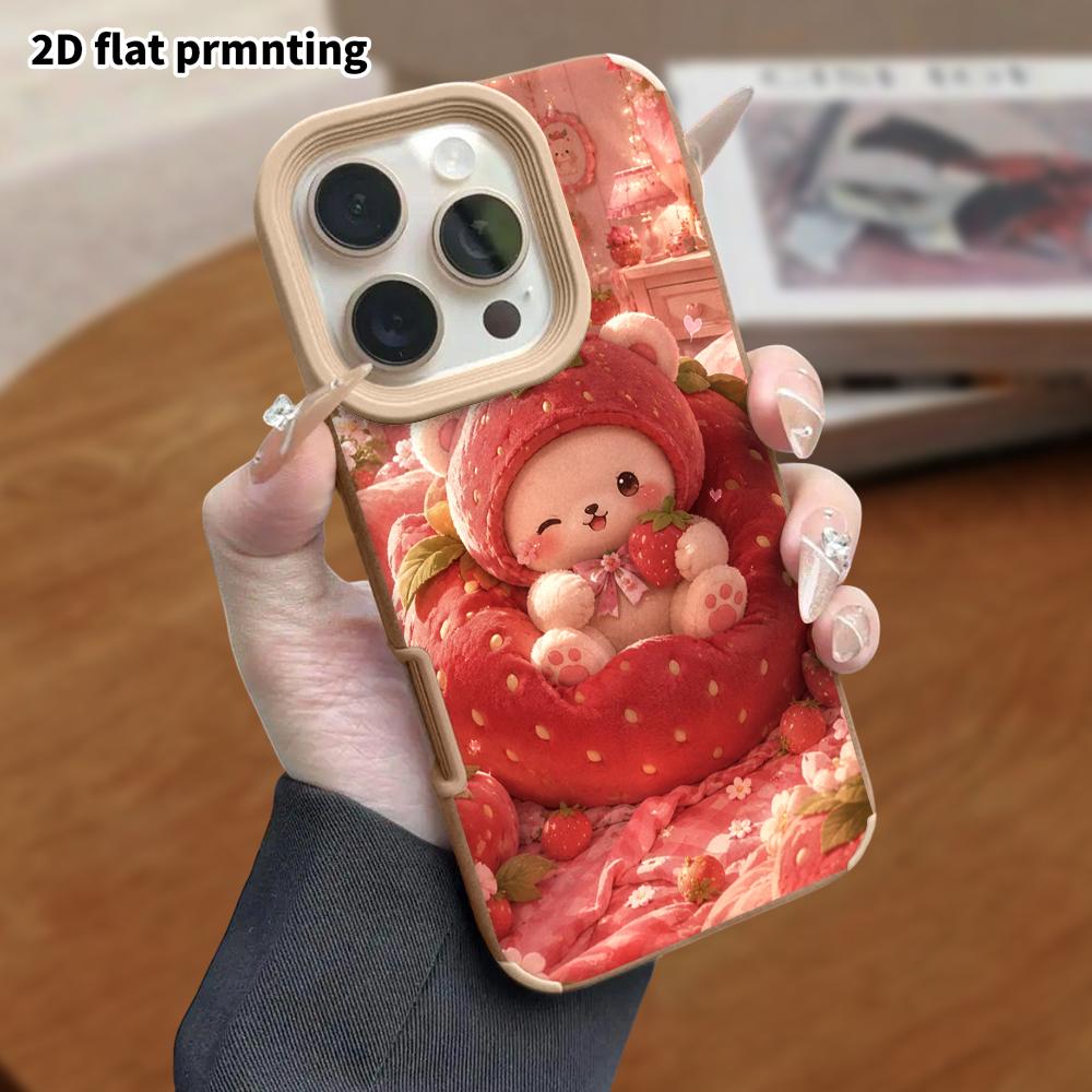 Phone Case: Lambskin 2D Flat Samsung Galaxy A34 A35 M05 M06 S20 S22 S21 FE Plus 5G Protective Case, Teddy Bear Doll, Christmas and Halloween Gift