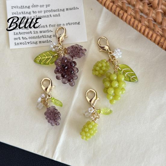 Decorative Keyring Charm Keychain Pendant Grape Bunch Shape Purse Pencil