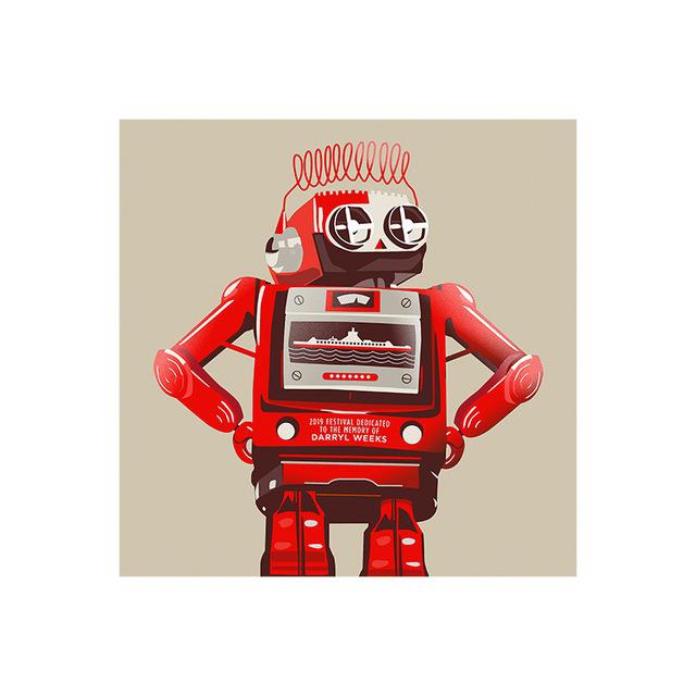 Kreskówkowy Astronauta Robot Malarstwo na Płótnie Styl Skandynawski Salon Sypialnia Pokój Malarstwo Dekoracyjne Cuadros Decoracion Dormitorio