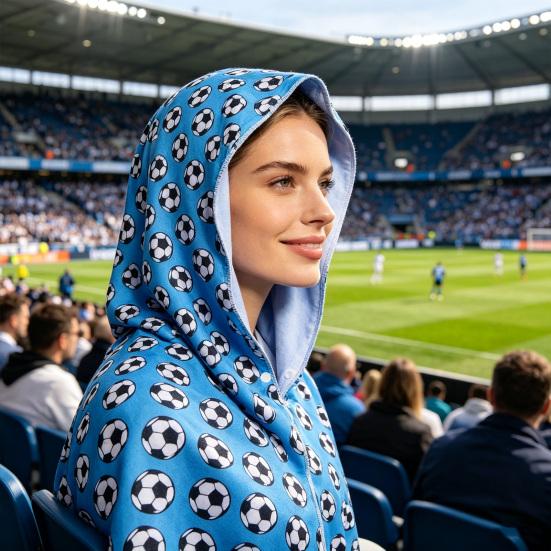 Football Print Cooling Hoodie Towel Sun Protection Ice Towel Summer Quick Dry Breathable Sports Party Head Wrap Shawl