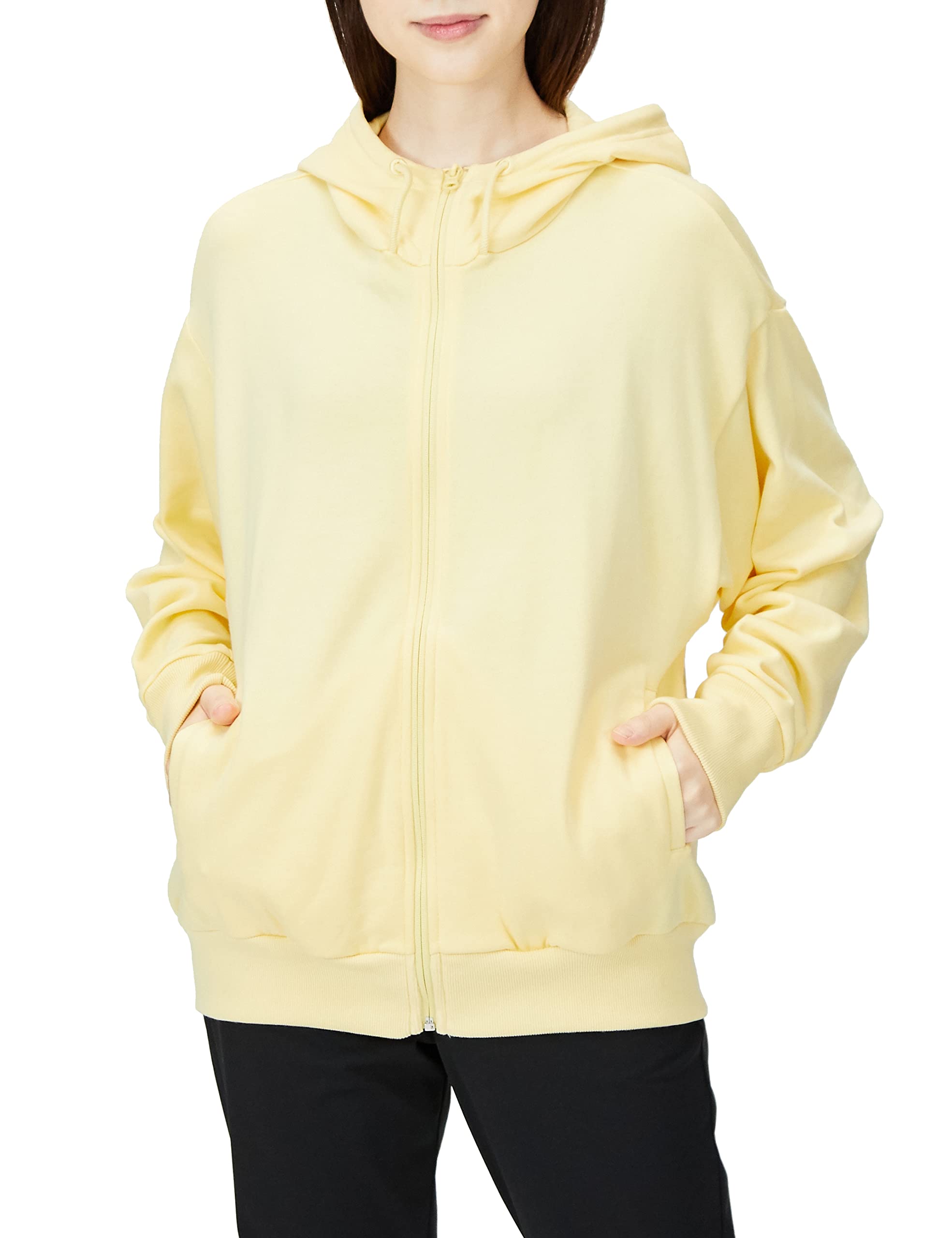 

Adidas Lounge Oversized Fit French Terry Hoodie in Almost Yellow Sizes Women s Full-Zip (VC781) (HM4988), J/XL
