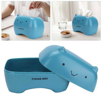 Tissue Box Cute Cartoon Multifunction Napkin Pumping Box Toilet Paper Holder Storage(Blue )