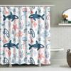 Decorative Shower Curtain Blue Pink Ocean Life Print Waterproof Bathroom Accessories 72 X 84 (183Cmx213Cm)