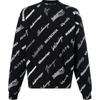 Balenciaga Allover Logo Print Crewneck Sweatshirt 'Black White' Men's 724858T16651070