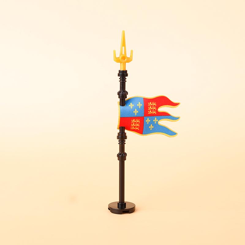 Medieval Military Flag Series War Castle Knight Soldier Warrior Accessories Building Blocks Ancient Holy Rome Bricks Toys Gifts