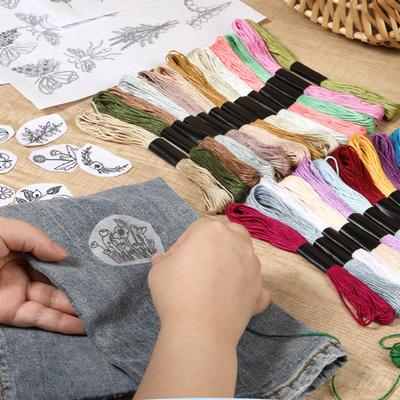 DIY Water Soluble Embroidery PatternWash Away with Pre-Printed Pattern Designs Stencils Transfers for Hand Sewing Lover Beginner