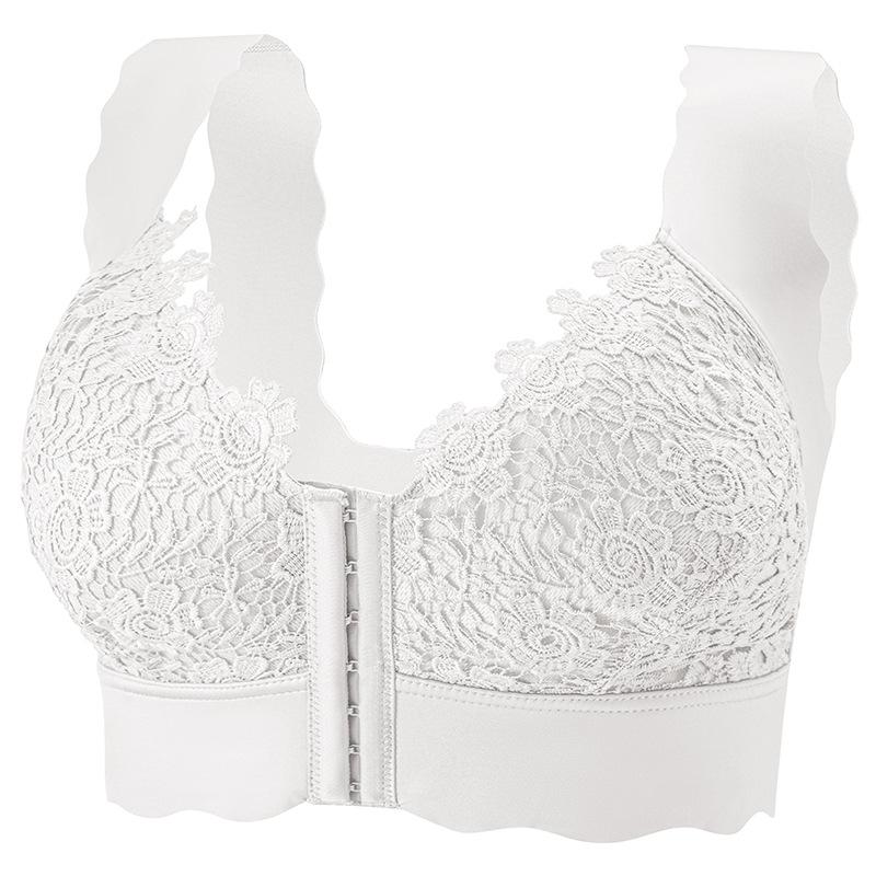 Large Size Front Clasp No-padded Thin Underwear Beautiful Back Seamless Large Chest Push-up Bra