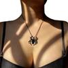 Halloween Cross Moth Charm Clavicle Chain Hip Hop Jewelry for Women Girl Party