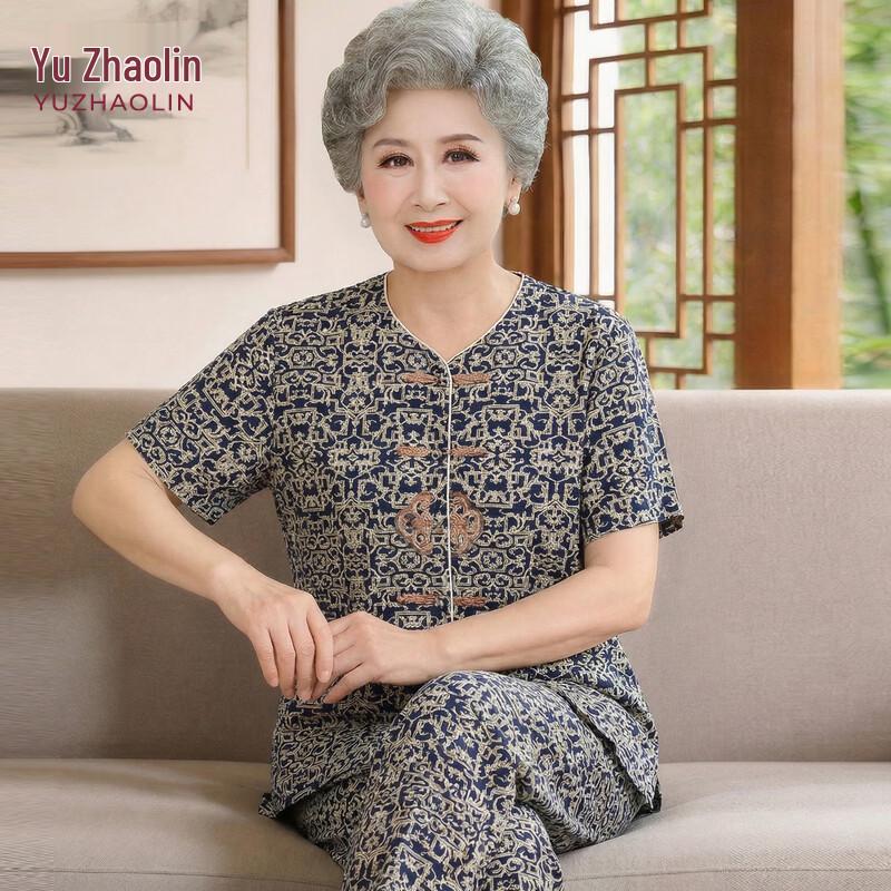 YUZHAOLIN Elderly Women s Summer Tang Suit Set 5XL