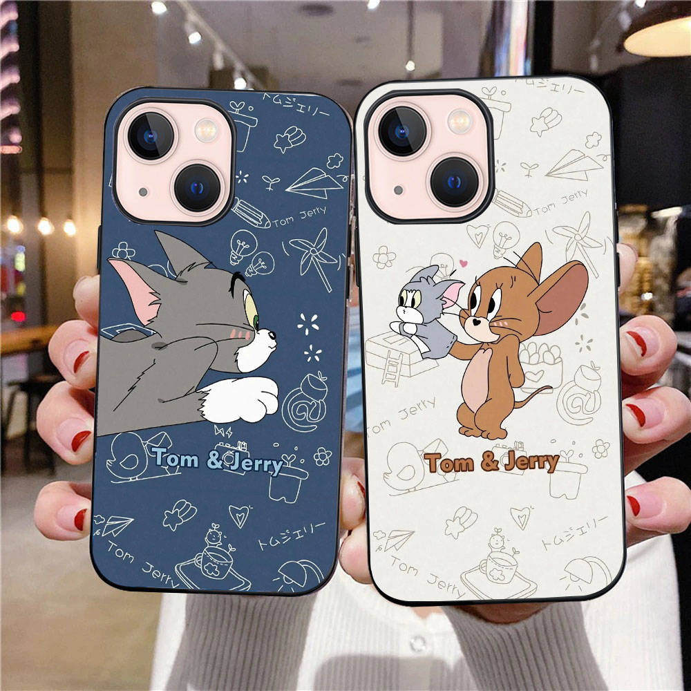 

J-20 Том и Джерри черный чехол для iPhone 16 15 14 13 12 Samsung S24 S23 Ultra Xiaomi POCO Redmi Note Realme Moto OPPO A15 Realme VIVO Pro Max Plus 5G Redmi 13C 5G бездна