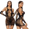 New Sexy Lingerie Female Erotic Sexy Woman Full Body Stockings Perspective Temptation Hollow Breast Open Mesh Teddy Bodysuits
