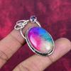 Regenbogen-Solarquarz & Mystischer Topas Anhänger, 925 Sterling Silber Anhänger Schmuck. Geschenk für Frauen, handgefertigter Anhänger, Edelsteinschmuck