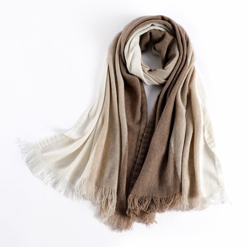 Autumn and Winter 100% Cashmere Scarf Ladies 2025 New Solid Color Versatile Cashmere Big Shawl Fashion Lady