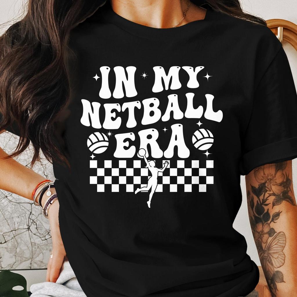 #26 Netball Era T-Shirts, Retro Netball Tee, Netball Player Gift, Funny Sport T