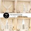 No-Punch Light-Blocking Bay Window Curtain Fabric for Bedrooms