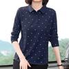 Navava NT2895 Snowflake PaTTern PoinT Collar Long Sleeve T shirT