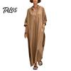 Beach Dress for Women Summer Maxi Women, V-Neck Casual Oversized Boho Long Elegant Dress, Sleeve Button Up Vacation Sundress with Pockets Lightweight
