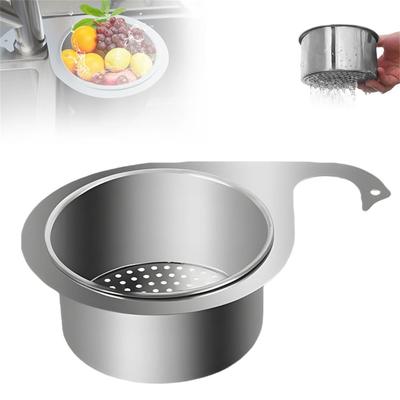 Multi-functional Basket,Stainless Steel Swan Sink Strainer Basket, Tap Hanging Filter Basket, Corner Sink Strainer