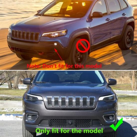 Front Fog Lamp Light Decor Cover Trim for Jeep Cherokee 2019+ Accessories Chrome