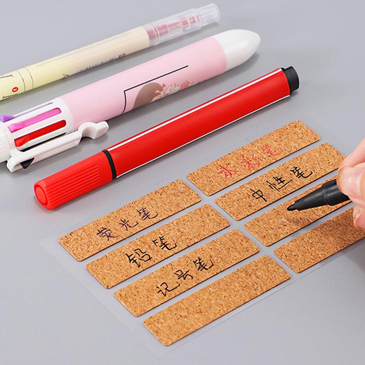 Vintage Cork Label Stickers: Waterproof Sticky Notes for Wire Network Cable and Journal Classification.