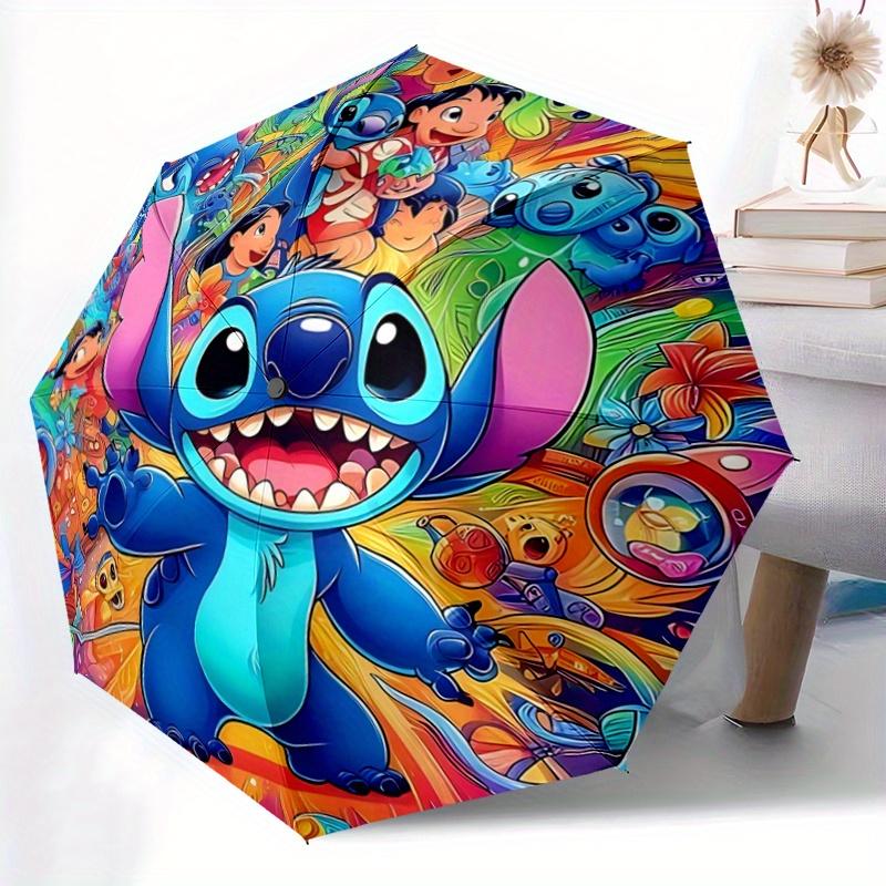 1pc Lilo and Stitch Durable Cartoon Folding Umbrella, Portable 3-Fold Compact Umbrella for Men and Women, Suitable for Travel or Daily Use.N