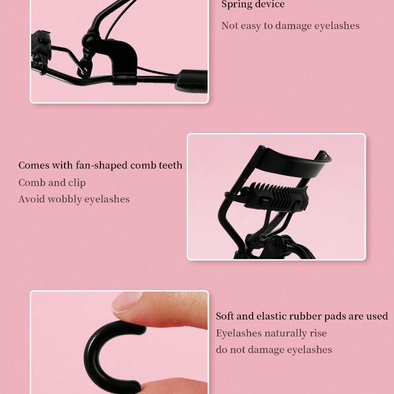 1pc Portable Eyelash Curler, Black Color With Comb, Instantly Curls And Holds Lashes, Suitable For Daily Makeup
