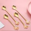 Creative Stainless Steel Spoon Cherry Blossoms Spoon Coffee Dessert Spoons Christmas Gifts Tableware Decoration Tea Spoons