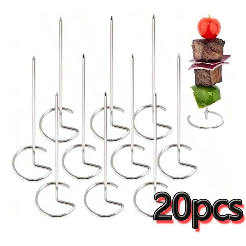10-30pcs Stainless Steel Skewer Grill Kabob Skewers Sticks For Grilling Reusable Kebab Barbecue BBQ Stick Special Baking Needle