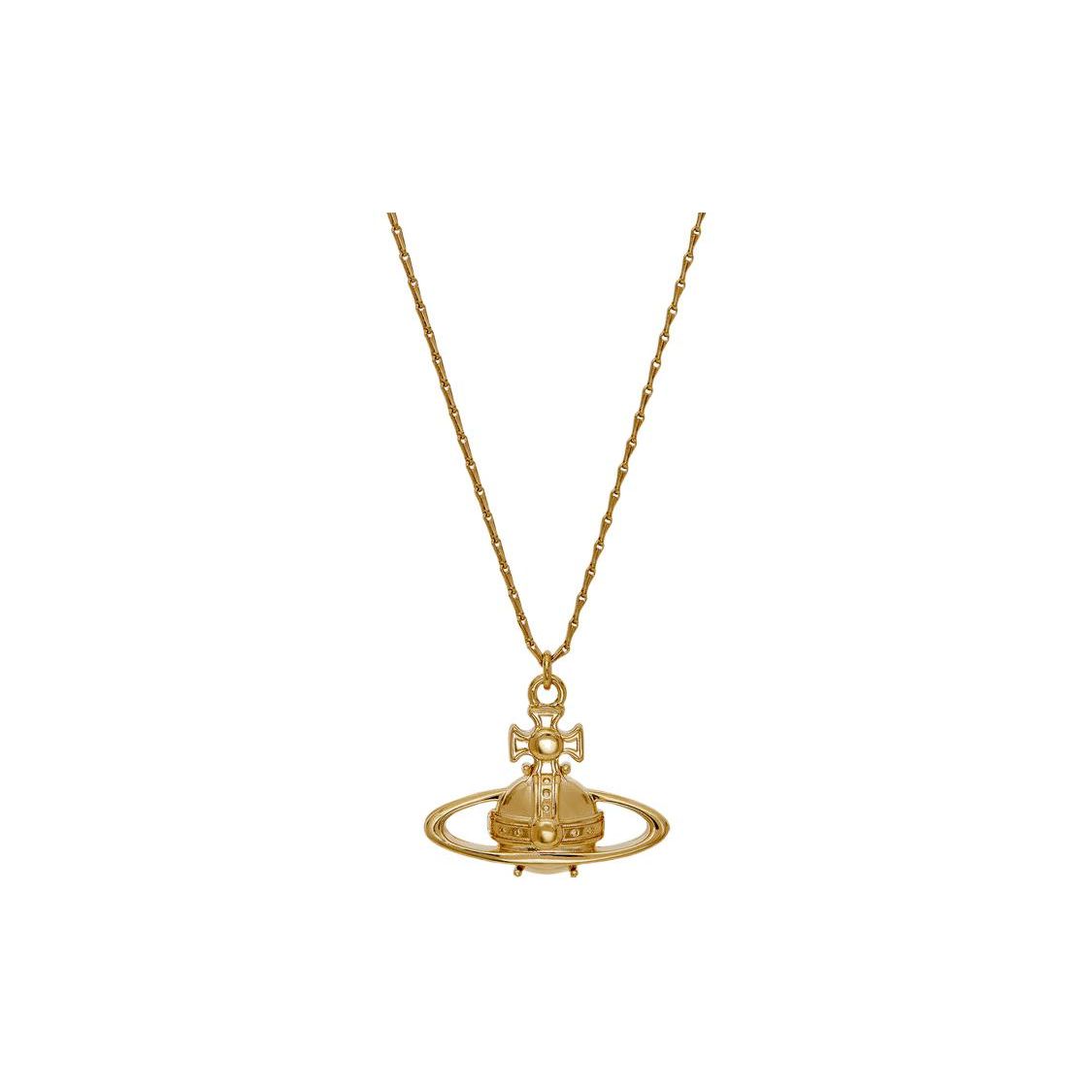 Vivienne Westwood Suzie 3D Saturn Pendant Necklace Women necklace Gold 63020023R001R001 Box