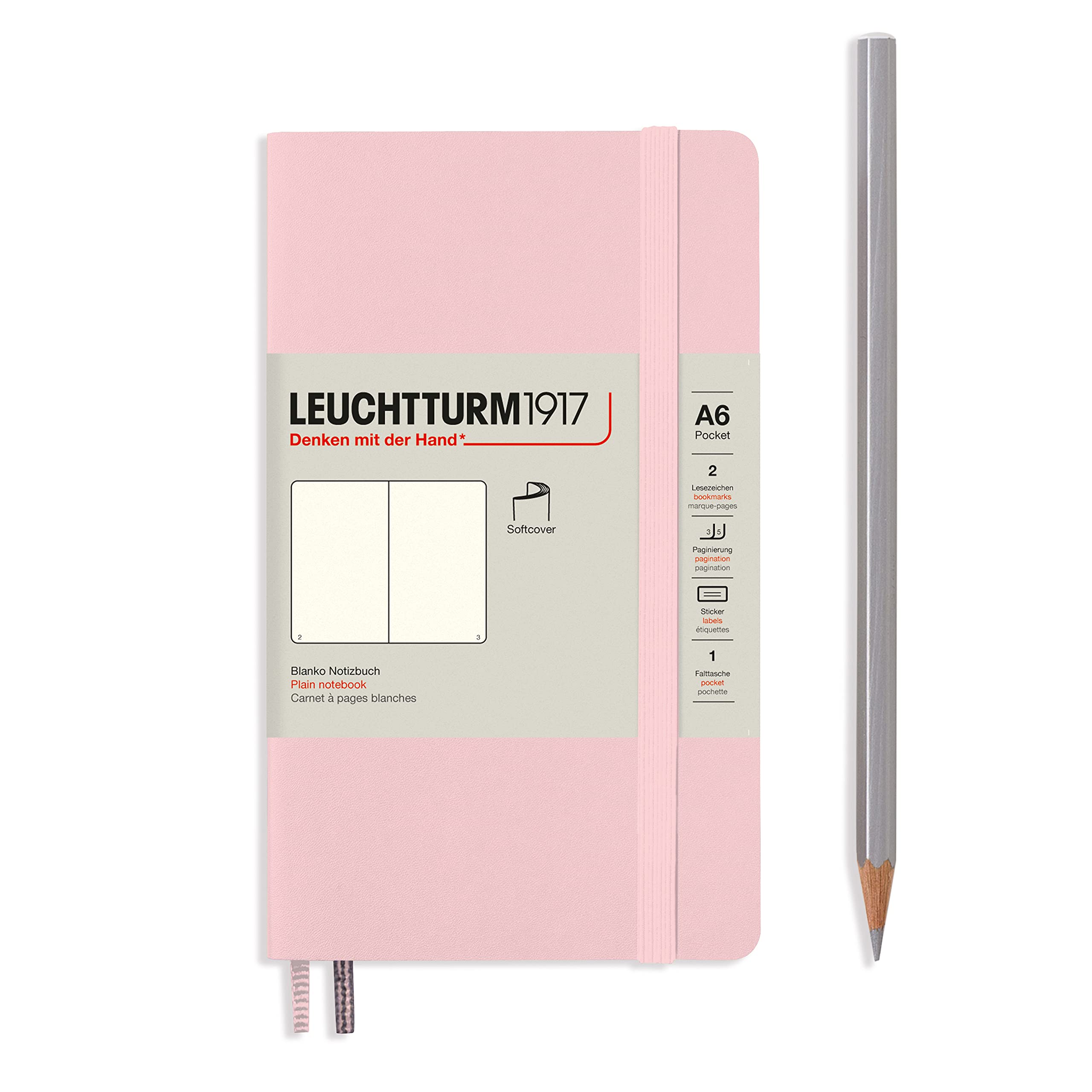 

Leuchtturm A6 Plain Officially Imported Notebook, Softcover, Powder, 363950,