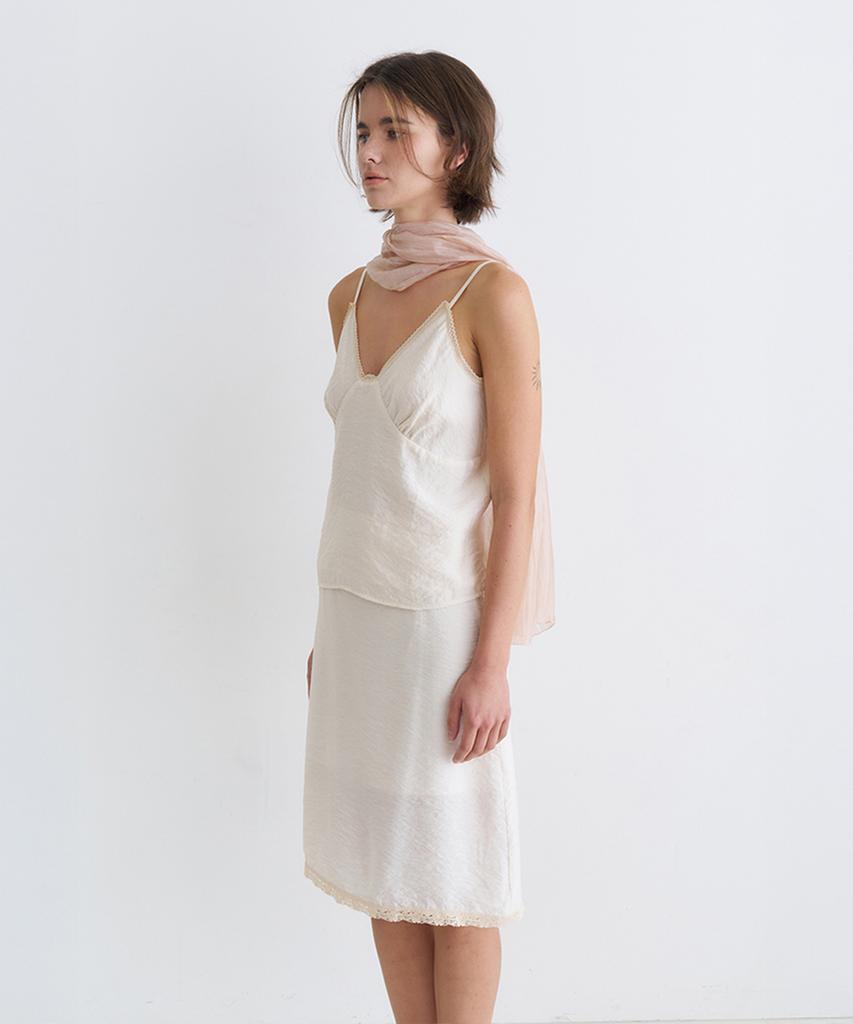 VEM.VER Lace Trim Midi Skirt_Ivory