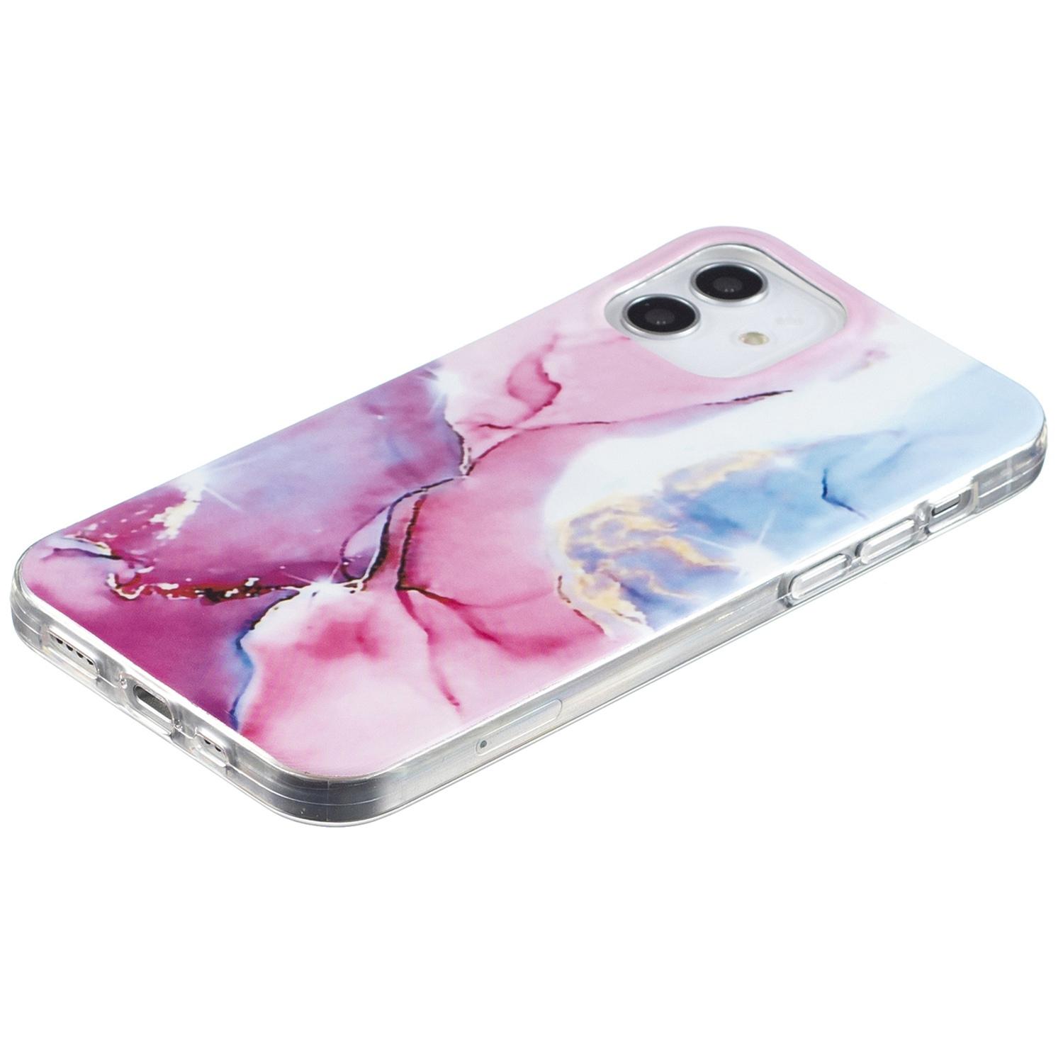 

For iPhone 12 6.1 inch/12 Pro 6.1 inch IMD Marble Pattern Soft TPU Protective Case Mobile Phone Anti-scratch Back Cover Grey