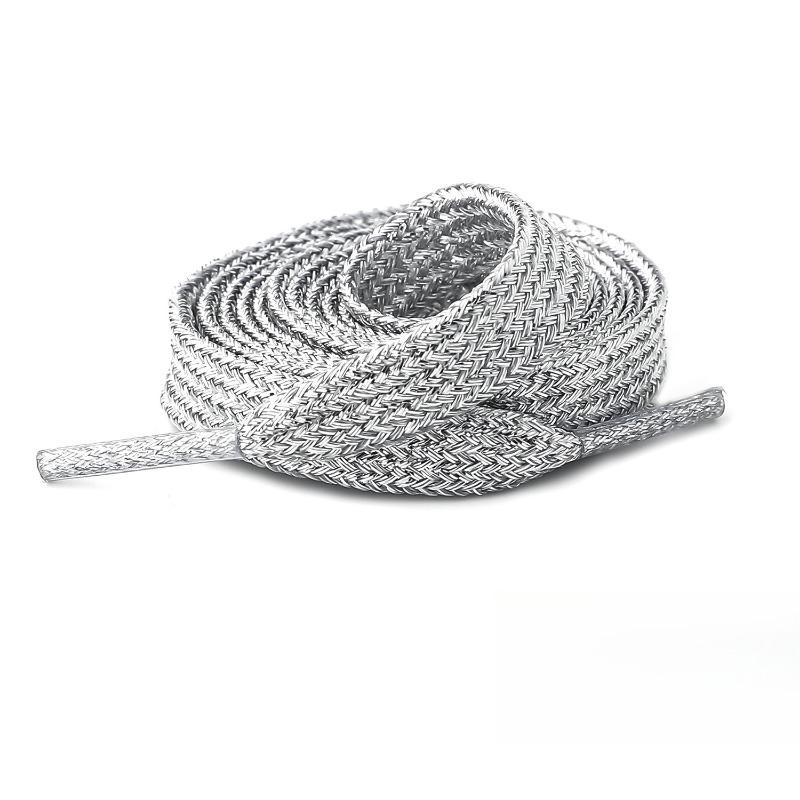 

«Золотой и серебряный шелк» Перламутровый сияющий полиэстеровый плоский шнурок, подходящий для кроссовок, парусиновых туфель, спортивной обуви, брюк-канат 8-120CM