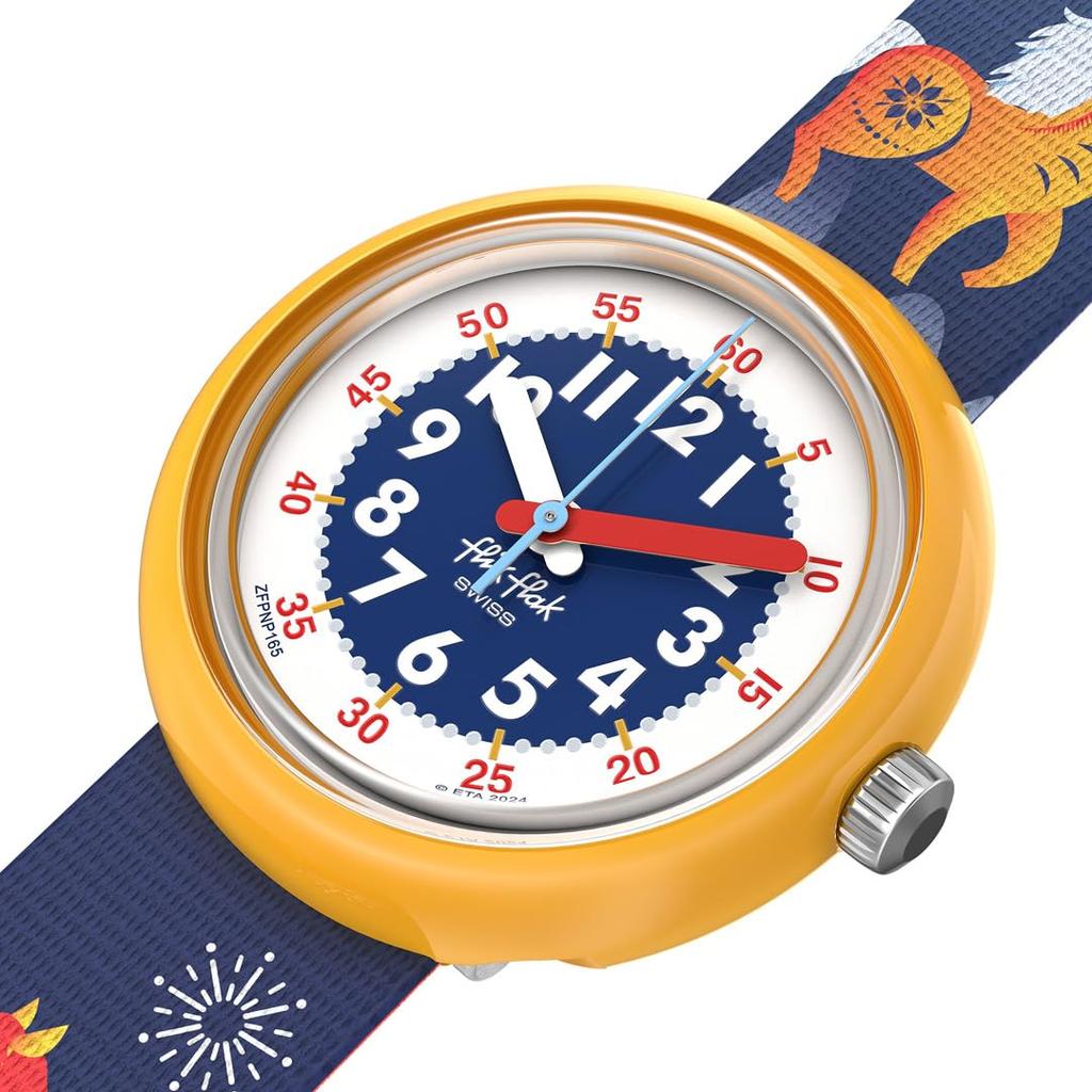 FLIK FLAK Kinderuhr „Jahr des Pferdes“, FPNP165C, Unisex, Blau