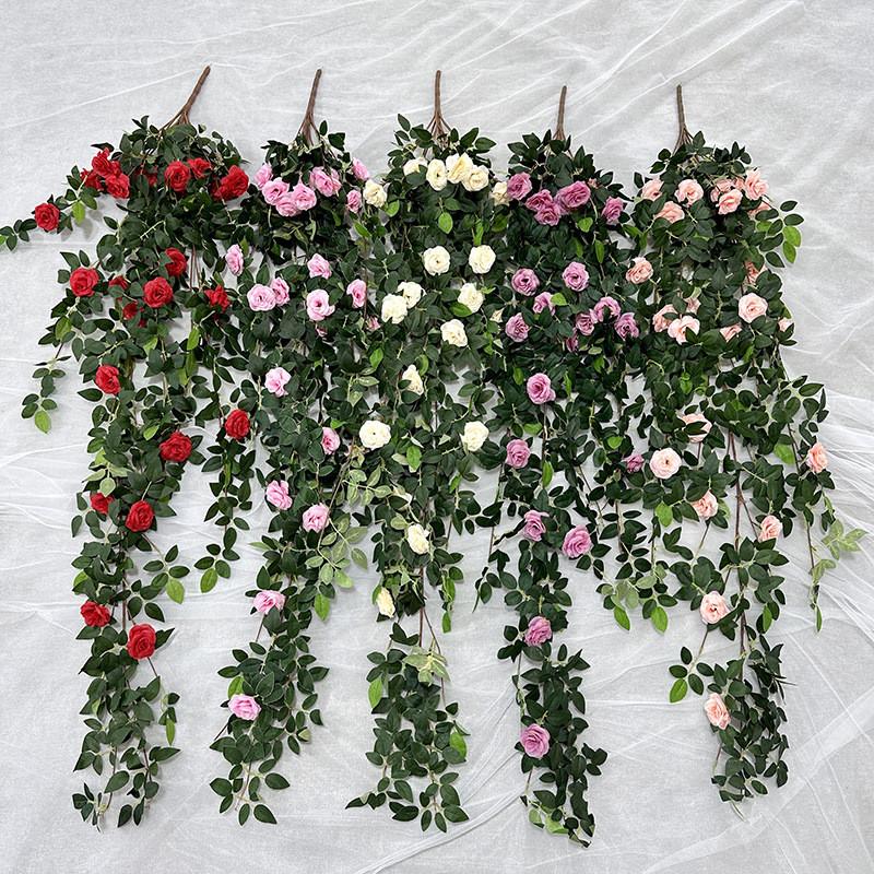 Love Lotus 12 branches Rose Art Mural Fleur de Soie Décoration Suspendue Pour Mariages et Photographie