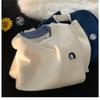 Men's Fake Two Piece Knit Sweater Crew Neck Casual Embroidered Pullover