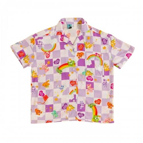 Care Bears Unisex Adult Checked Button Front Short-Sleeved Shirt