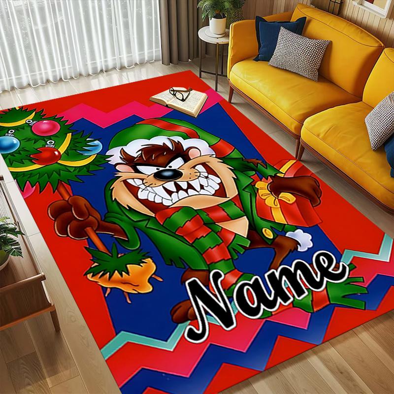 Custom Name Nightmare Cat Living Room Non-Slip Area Rug Soft Carpet for Bedroom Kids Playroom Sofa Office Home Decor Doormat