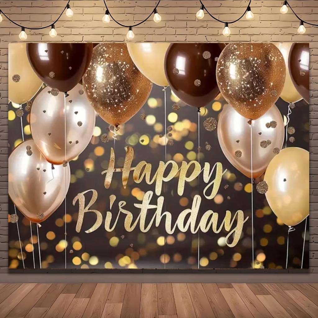 Gold Glitter Blue Birthday Party Background Balloon Star Stand Banner Poster Background  Theme Party Decoration Supplies Gi