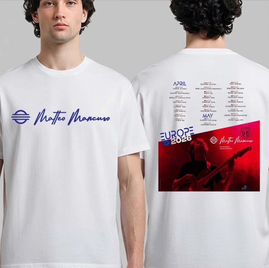 Matteo Mancuso Tour Dates T-Shirt – Route 96 Europe Double Side Design S