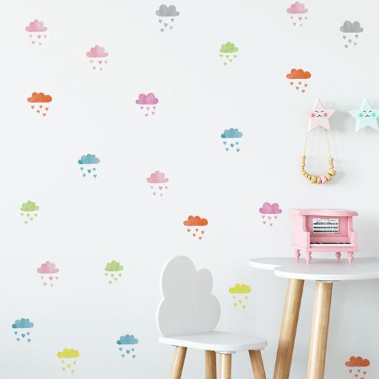 

5шт облако дождь любовь сердце стикер стены DIY детские дети спальня детский сад декор