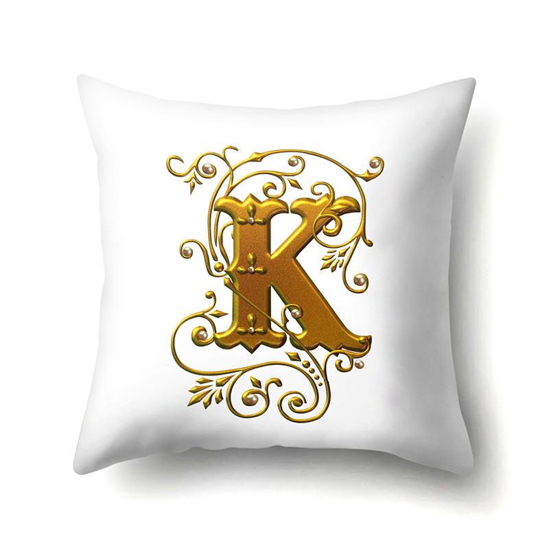 Polyester Pillow Case Car Decoration Home 26 English Letters Printed Car Waist Cushion Pillow Case