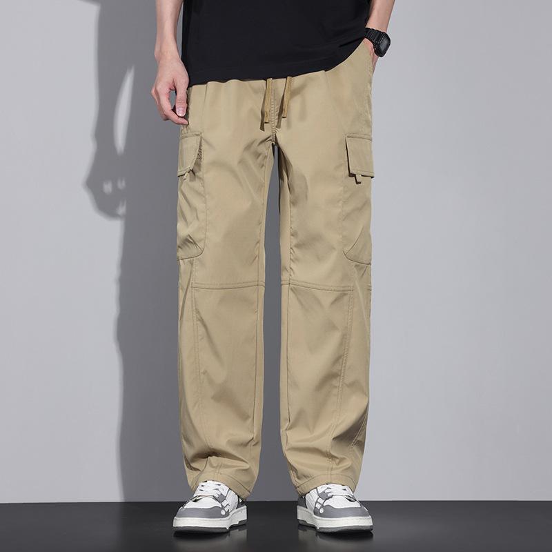 Herren Y2K Sommerkleidung Kordelzug Lässige Cargohose Sport Jogginghose Trainingshose Gerade Hose Streetwear Koreanische Kleidung