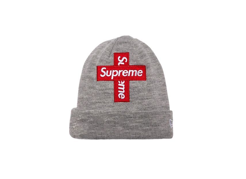 Supreme New Era Cross Box Logo Beanie Grey One-Size