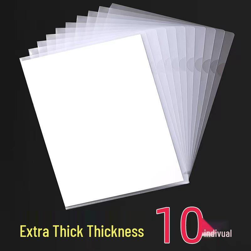 

A4 Transparent L-Shaped Folder - Thickened Single-Page Sleeve and Organizer