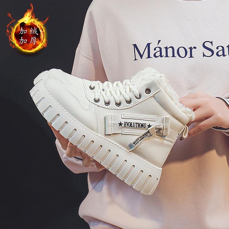 

Флисовые утепленные ботинки Мартина зима новые женские ботинки с высоким голенищем термохлопковые ботинки на толстой подошве зимние хлопковые короткие ботинки женские 35